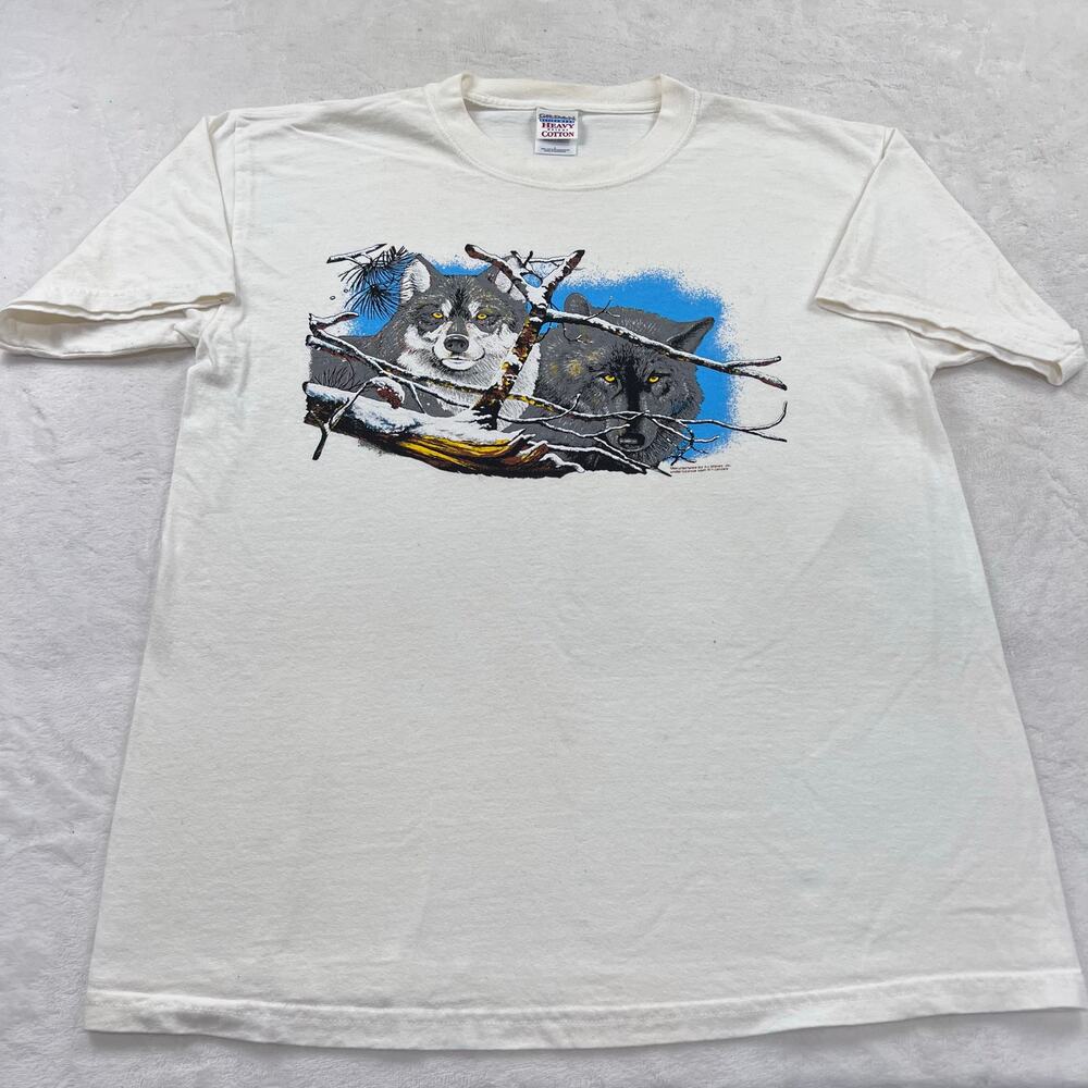 Vintage Wolf Nature T-shirt Gildan Heavy Tag men’s size Large